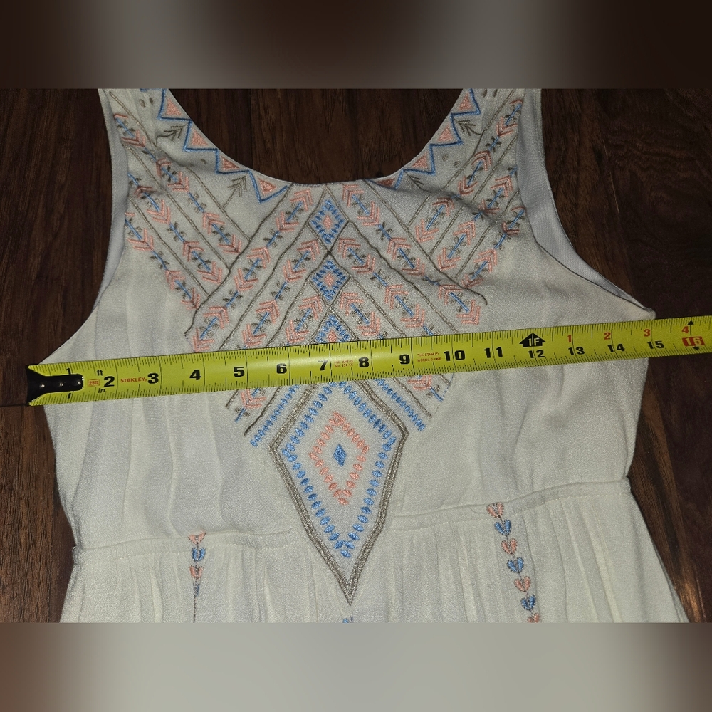 Altar'd State White Geometric Embroidered Maxi Dress Size Small - Picture 4 of 7